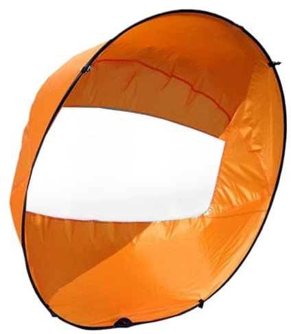 Kayak Sail, 42 Inch Foldable Paddle Board Sail with Clear Window, Kayak Sun Shade Canoe for Boat Sailboat Canoe, Orange