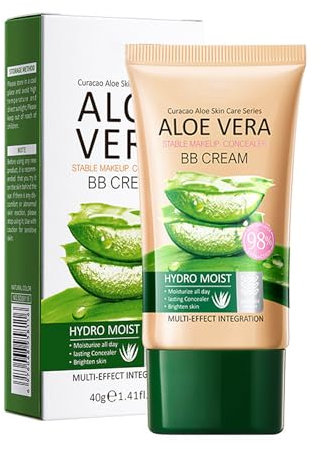 BB Cream, crème de jour teintée à l'aloès, fond de teint hydratant et imperméable, correcteur respirant et léger avec couverture complète, hydratant durable teinté et uniforme, teint de peau
