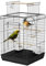 UISEBRT Vogelkäfig mit Offenem Dach, Holzstangen und Futternäpfe - Großer Vogelhaus Vogelvoliere Metall Vogelbauer Käfig Vogel für Finken Kanarienvögel Wellensittiche Schwarz (Typ D, 40x40x72cm)