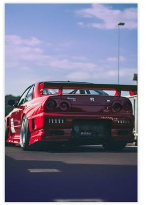Leinwandposter JDM Nissan Skyline GTR R34 XI Rennauto, Schlafzimmer, Dekoration, Landschaft, Büro, Raumdekoration, Geschenk, ungerahmt, 30 x 45 cm