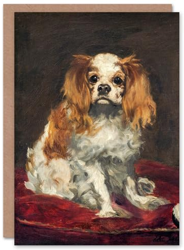 Artery8 Edouard Manet Art Card A King Charles Spaniel Dog