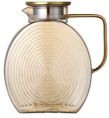 Jarra de , jarra de bebidas de 2,5 l, recipiente de agua con tapa de acero inoxidable, hervidor transparente resistente al calor, ideal para café, , leche, bebidas frías, hogar, cocina