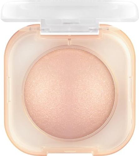 essence get the glaze! baked highlighter, Nr. 01, Nude, natürlich, strahlend, schimmernd, vegan, ölfrei, ohne Parfüm, ohne Alkohol, 1er Pack (7.2g)