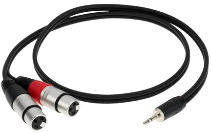 YINETTECH Câble Adaptateur Audio Jack Stéréo 3,5 Mm vers Prise XLR pour Ordinateurs Portables Et Lecteurs MP3