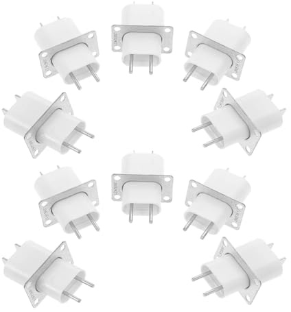 MALUGOGO 10pcs Microwave Oven Magnetron Replacement Parts with Through-core Capacitor, White Metal and Plastic Material, Reliable Connection for Microwave Repair and DIY Repairs