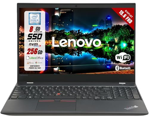 Lenovo ThinkPad T580 - Notebook 15,6 pollici Full HD - Intel i5-8350U 4 Core fino a 3,6 GHz - Ram 8Gb SSD 256Gb - Pc Portatile Pronto all'uso con Windows 11 (Ricondizionato)