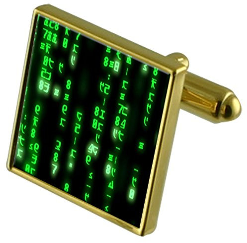 Select Gifts Matrix Computer Code Gold-Manschettenknöpfe im Beutel