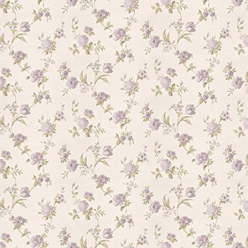 MyTinyWorld Pack of 5 Dolls House Mixed Violet Flowers On White Wallpaper Sheets