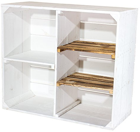 Mobili Vintage 24 GmbH Shabby Chic in Legno con 3 taglieri Medi e griglia 77 x 68 x 35 cm, scaffale in Legno, cassapanca, cassapanca, cassapanca, cassettiera in Legno