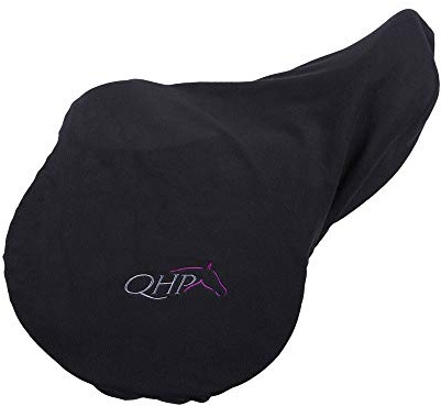QHP Sattelschoner/-Bezug aus Fleece mit Elastischem Rand Zum Schutz des Sattels (Schwarz)