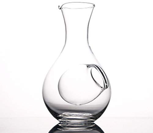 Infinitely Great Home Decor Centre Bouteille de vin en verre avec trou pour le pouce, verre à saké, carafe à glace, nid pour hamster, rafraîchissement 40CL