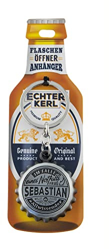 History & Heraldry Echter Kerl Sebastian Flaschenöffner und Schlüsselanhänger - personalisiert, individuell mit Name und Spruch