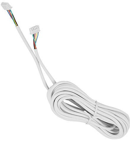 Kafuty Cable de Cobre Flexible de 5 núcleos 0.3mm² Redondo 15m Transmisión Estable con 2 Conectores de Cable para Sistema de videoportero