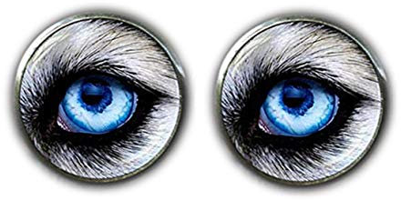 Bloody devil Wolfaugen-Manschettenknöpfe, Wolfs-Liebhaber, romantische Geschenke, Gothic-Manschettenknöpfe, Glaskuppel-Manschettenknöpfe