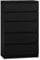 WHATSIZE ENTERPRISE – Moderna – Large Chest of Drawers – Contemporary 5 Drawer Tall Dresser & Bedside Drawers - Office, Lounge & Bedroom Furniture Storage Cabinet, Black