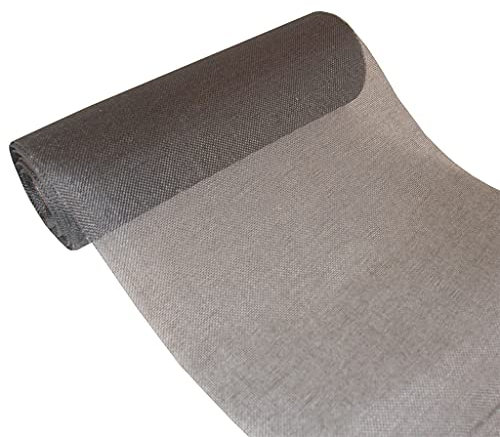 Deko As AS Shabby Chic Leinenoptik Tischläufer, Polyester geruchsneutral, 30 cm x 15 m, Schwarz