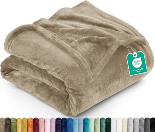 Utopia Bedding Fleece Blanket Throw Size Camel 300GSM Luxury Anti-Static Fuzzy Soft Microfiber Blanket for Couch, Sofa and Bed (50x60 Inch)