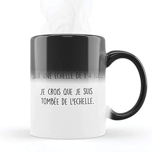 MUG Magique qui change de couleur sensible à la chaleur - Thermosensible - en céramique au motif Amour echelle