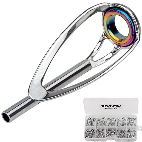 THKFISH Angelrute Reparatur Set Spitzenring Stipprute Tip Tops 50 Stück Ersatz-Kit für Angelrutenspitzen 10 Größen-C