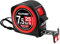 HAUTMEC Tape Measure 7.5m/25ft with Speed Control Finger Lock & Magnetic Hook Measuring Tape Imperial Inch Metric Scale with Both-Side Steel Blade for Contractors,Engineers,DIY&Woodworking HT0253-TM