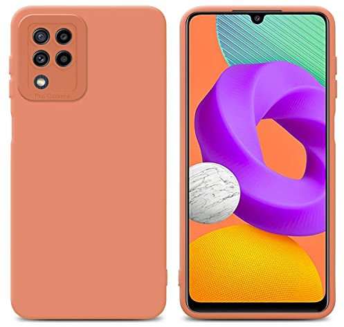 Cadorabo Hülle kompatibel mit Samsung Galaxy M22 M32 4G Schutzhülle TPU Silikon Case Liquid Design mit Kameraschutz Slim Kratzfest Gummi mit Rundumschutz Case Hülle für Galaxy M22 M32 4G in Orange
