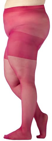 CALZITALY Collant Voile Curvy pour Grandes Tailles | Noir, Naturel| L, XL, 2XL, 3XL, 4XL | 20 DEN | Made in Italy (4XL, Cerice Pink)