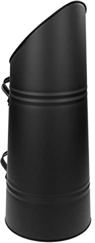 Raik Holzkohle - Pellets - und Kohlekorb Heinz | Kohlekorb Kaminbesteck | Pelletskorb für Holzkohlegrill Kugelgrill | Kaminbesteck Schwarz