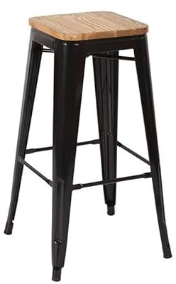 Generic Hocker Industriedesign Outdoor Innenraum Stahl Ulme Natürliches Finish