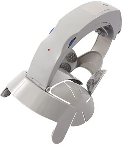 Elektrisches Kopfmassagegerät,Dreidimensionaler Massagekopf Helm,für Scalp Relax Akupunktur Punkte Vibration,Grau