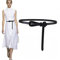 KONFEN Damen Ledergürtel, PU Leder für Frauen, Ziergürtel Weiches Leder Geknotet Riemen Taille 110cm, Taillengürtel Knoten Schmal Nicht Schnalle Verstellbare Waist Belt (Schwarz)