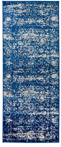 Mazovia Teppich Eingangsbereich 80x200cm Blau Vintage Weich Pflegeleicht