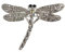 Jojomis Elegante Brosche Anstecker Ansteckblume mit Libellen-Vogel, klare Strasssteine, silberfarben, Wie beschrieben
