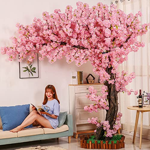 MIAOXIAO Simulation Tree Large Interior Decoration Large Cherry Tree Peach Blossom Simulation Flower Living Room Hotel,A,2.0m high*1.5m wide