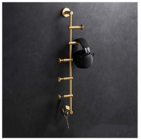 BNNP Wandhaken Für Mäntel Garderobe Wandgarderobe Garderobenhaken Wandgarderobe Schlafzimmer Drehbarer Garderobenhaken Wohnzimmer Goldene Aufbewahrungsgarderobe Wandgarderobe (Size : 5hooks)
