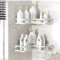 YGSIKY Etagere Douche Angle, Etagere Douche Sans Percage, Rangement et Organisation de La Salle de Bain, avec 4 crochets et 4 colles pour salle de bain