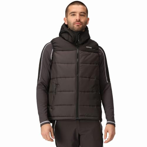 Regatta Mens Nevado Heavyweight Hooded Bodywarmer Gilet - Black Ash - M
