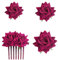 SUNTRADE 4 Stück Frauen Rose Haarnadel, Braut Rose Brosche Haarspange Hochzeit Floral Clips für Frauen Mädchen Party Hochzeit (Rosenrot)