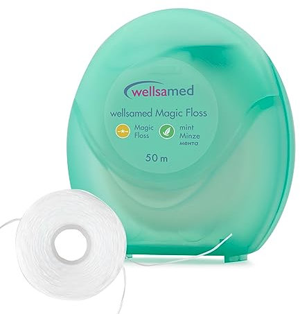 Wellsamed ungewachste Flauschzahnseide im 50m Spender Minzgeschmack (1 Stück)