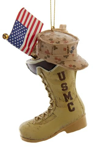 Kurt Adler US Marines Boot mit Flagge Weihnachtsschmuck