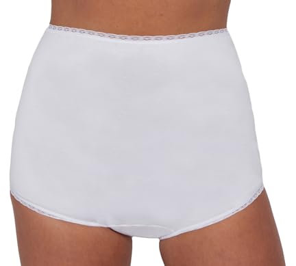 Ladies Incontinence Briefs with Pad Absorbent Washable Incontinence Pants Women's Black and White Underwear Comfort & Confidence High Waist Leak-Proof Sizes S-3XL (XL, White)