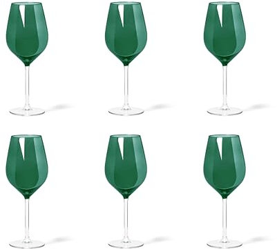 Excelsa Color Wine Set 6 verres vert foncé, verre, capacité 500 ml.