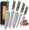 Damascus Chef Knife Set - 5pcs, 8 Chef & Bread Knives, 7 Santoku, 6 Boning, 5 Utility - 67-Layer Damascus Steel - Gift Box