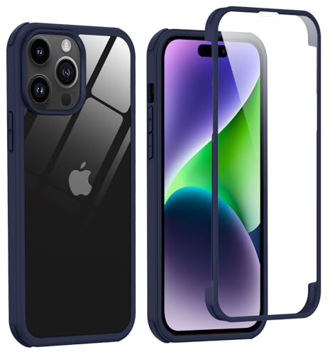 Phoneaura FÜR iPhone 15 PRO MAX 360 Grad Hülle Mit Glasschutz Komplettschutz, Vorne Und Hinten Schutzhülle Mit Kameraschutz