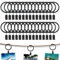QMAHA 30 Stück Vorhangringe, Golden Vorhang Clips Ringe, Rostfrei Gardinenhaken Vorhang Hängend Ringe, Vorhanghaken Gardinenringe mit Ösen von Gardinen (32 mm Innen) für Duschvorhang (Schwarz)