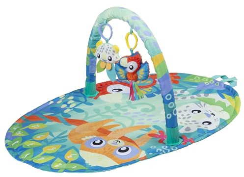 Playgro Mighty Milestones Spieldecke | Lustige und attraktive Aktivitätsdecke mit Spielzeug für Babys ab 0 Monaten