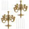 Ciieeo 2pcs Golden Candelabra Cake Toppers Creative Candlestick Holders for Wedding Birthday and Festival Cake Decoration Elegant Party Supplies with Candles for Any Celebration