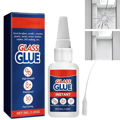 KOAHDE Glass Repair Adhesive - Weatherproof Super Glue for Filling Cracks in Glass, Crystal, Gem - Multipurpose Adhesive for Rhinestones