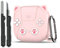 RFUNGUANGO Case for Samsung Galaxy Buds 2/Pro/Live/FE, Gaming Console Themed Case with Cleaner Kit, Soft Silicone full-body protective case, Cat ear light pink