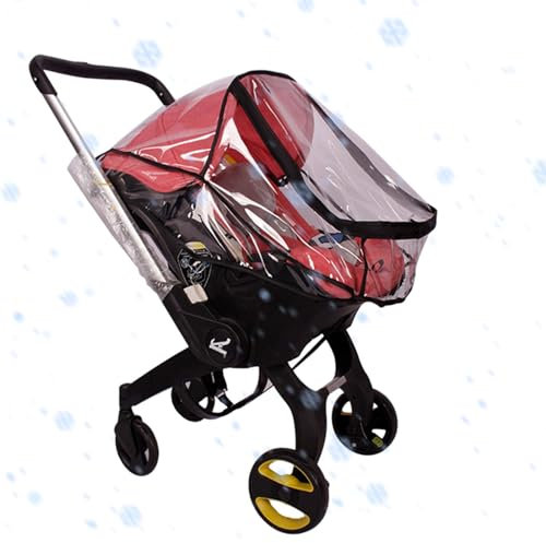 Wasserdichter Kinderwagen-Überdachung, Windschutz, transparenter Kinderwagen-Regenschutz, atmungsaktiver Kinderwagen-Poncho, transparent, faltbares Kinderwagen-Zubehör mit Reißverschluss,