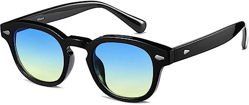 WONAVEHY Sonnenbrille Männer Frauen Unisex Retro Sonnenbrille für Männer Frauen Piratenkapitän Johnny Depp Vintage Round Style Getönte Sonnenbrille für Männer Frauen